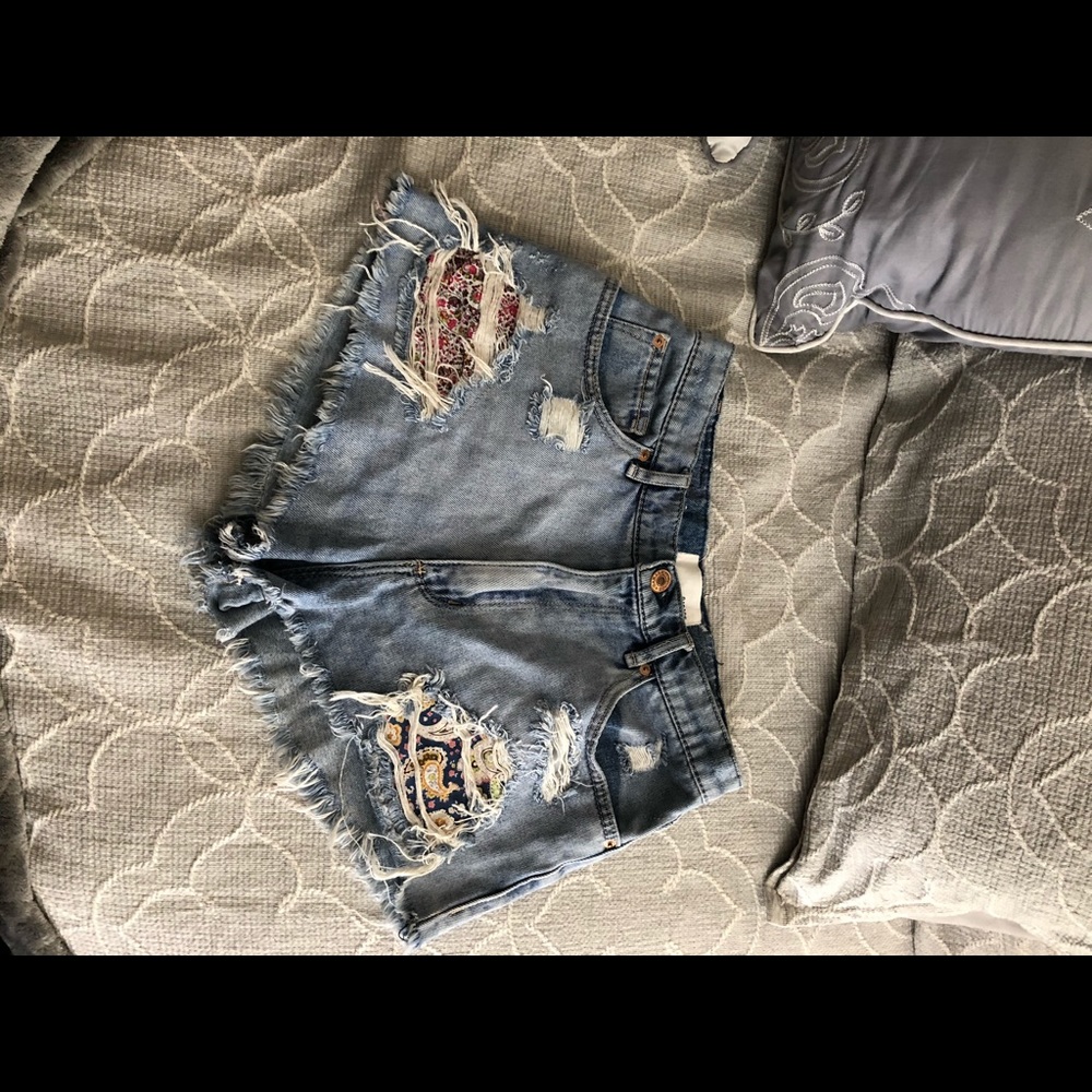 Festival denim high rise cutoff shorts